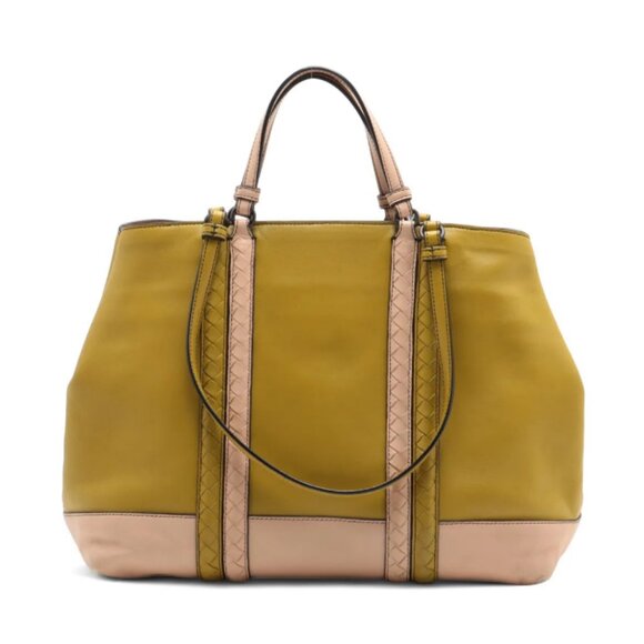 Bottega Veneta Intrecciato Corso Leather Tote Bag Green x Pink - Picture 2 of 16